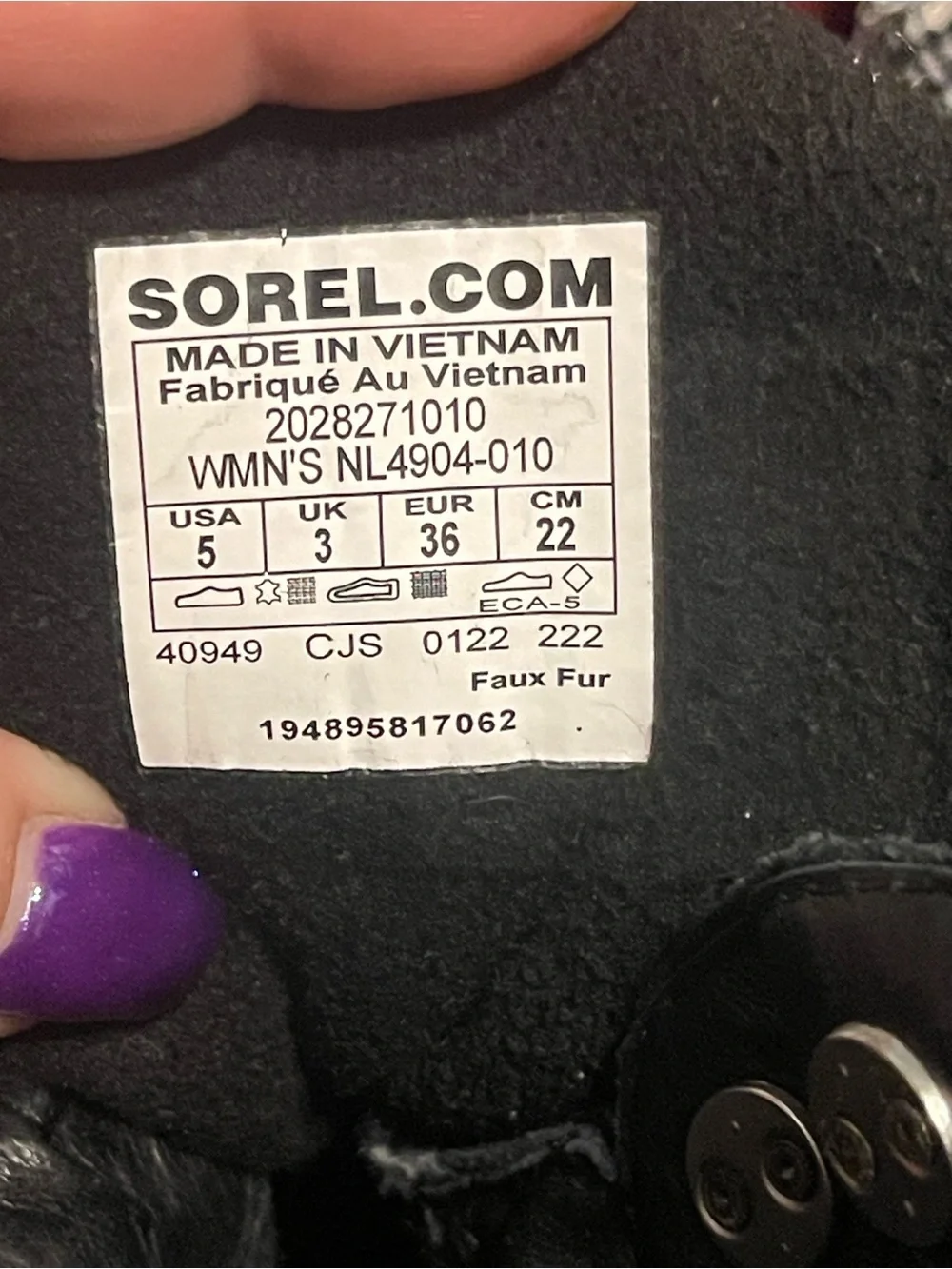 Sorel  Black and White Lace-Up Waterproof Winter Boots